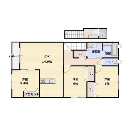 羽犬塚駅 徒歩86分 2階の物件間取画像